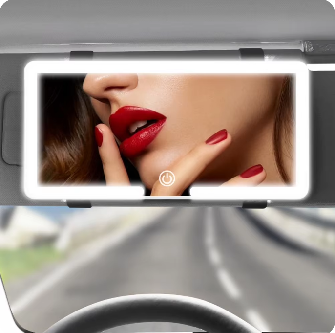 ¡ESPEJO TOCADOR LED PARA AUTO!