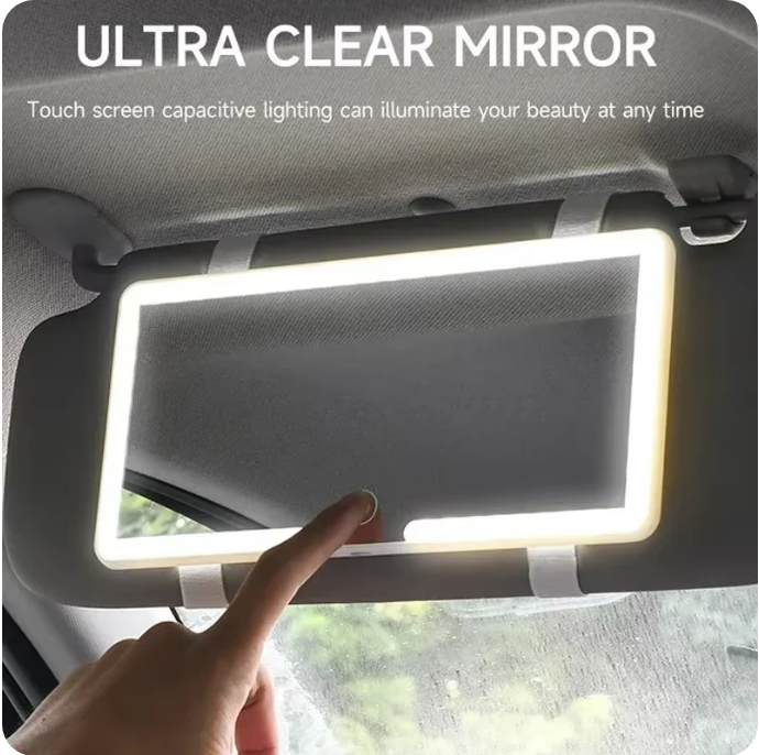 ¡ESPEJO TOCADOR LED PARA AUTO!