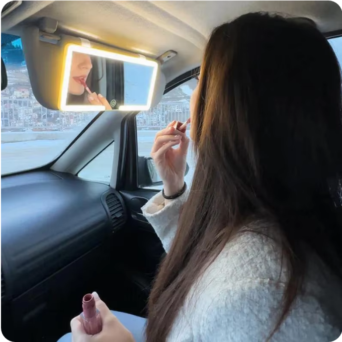 ¡ESPEJO TOCADOR LED PARA AUTO!