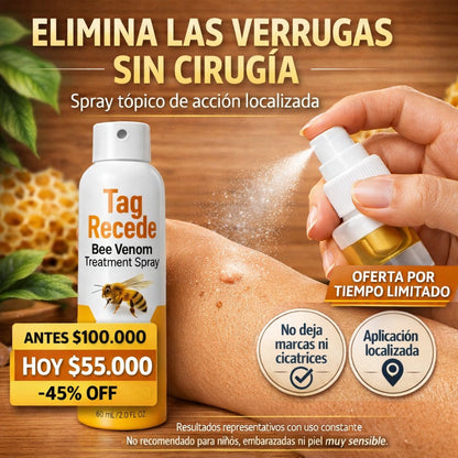 Spray eliminador de verrugas Tag Recede | 60 ML