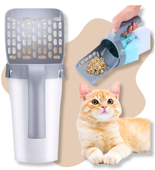 ¡RECOGEDOR DE ARENA PARA GATOS 2 en 1!