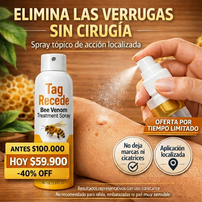 Spray eliminador de verrugas Tag Recede | 60 ML